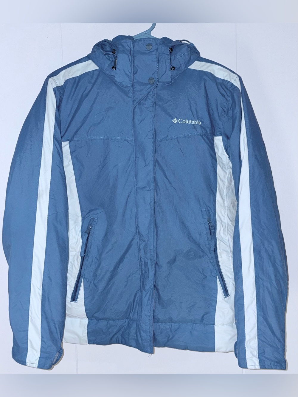 Columbia Omni-Shield Jacket Womens S Two Tone Blue Insulated Hooded Winter Coat